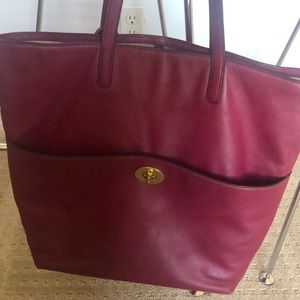 Coach large leather tote
